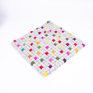 Felt ball rug rectangular